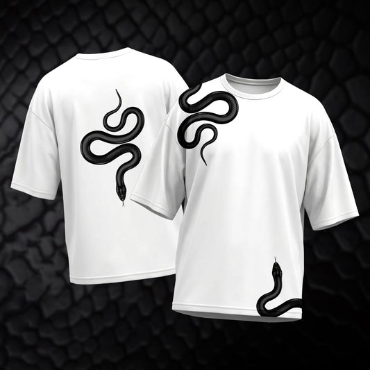 Nagabandham : Takshaka Oversized Tee – White Edition
